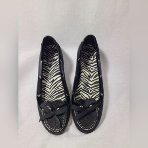 BLACK Glitter Sperry Flats Size 7
